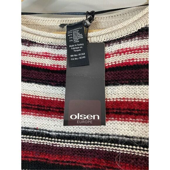 Large size 14, Olsen Europe, cotton & wool blend striped sweater. - Picture 6 of 6